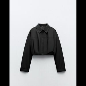 Zara Black Bomber Jacket